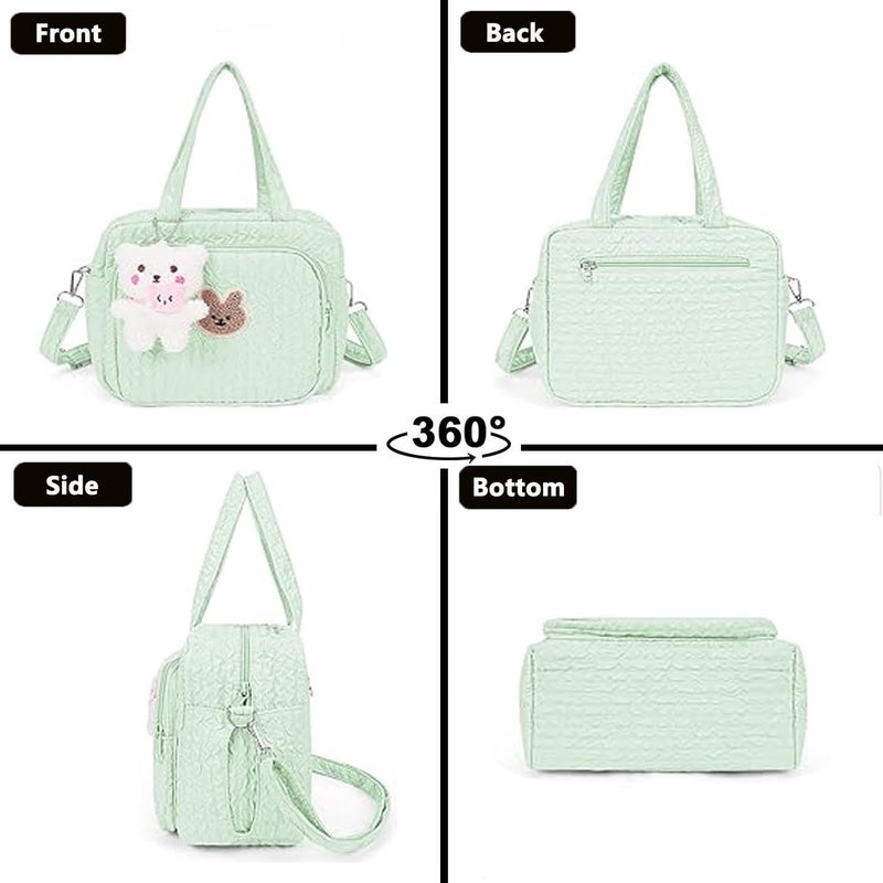 NIKUKY Baby Diaper Bag Tote, Cute Small Crossbody Nappy Mommy Bag, Lightweight Travel & Hospital Multifunction Storage Tote - Image 3